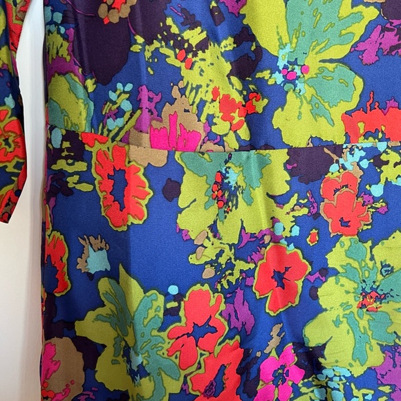 J. Crew Jules Ashbury Floral Silk Mini Shift Dress - Size 4 - Picture 5 of 7